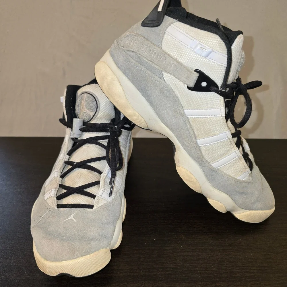 Jordan 6 Rings Size 9 Mens Light Graphite White Black FJ4650-077 Sneakers